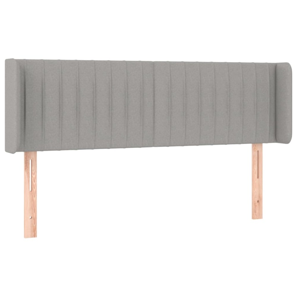 vidaXL Tăblie de pat cu aripioare gri deschis 147x16x78/88 cm textil