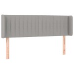 vidaXL Tăblie de pat cu aripioare gri deschis 147x16x78/88 cm textil