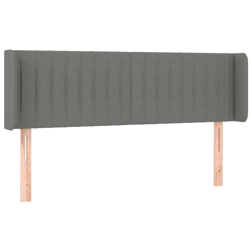 vidaXL Tăblie de pat cu aripioare gri închis 147x16x78/88 cm textil