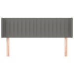 vidaXL Tăblie de pat cu aripioare gri închis 147x16x78/88 cm textil