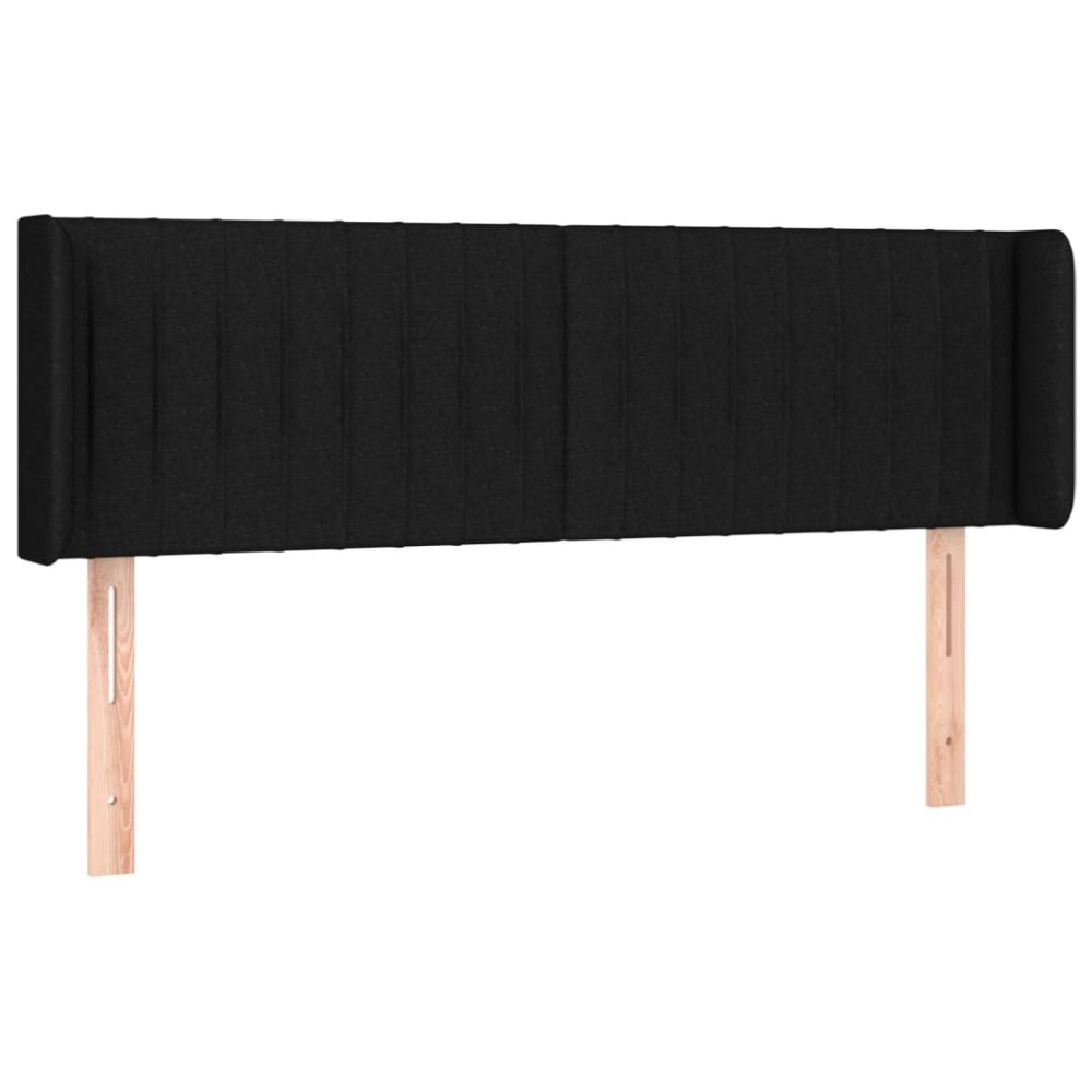 vidaXL Tăblie de pat cu aripioare negru 147x16x78/88 cm textil