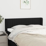 vidaXL Tăblie de pat cu aripioare negru 147x16x78/88 cm textil