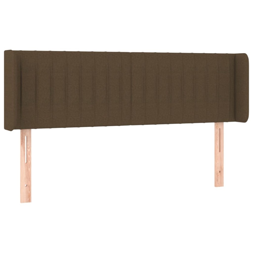 vidaXL Tăblie de pat cu aripioare maro închis 147x16x78/88 cm textil