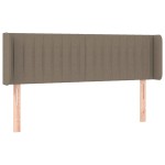 vidaXL Tăblie de pat cu aripioare gri taupe 147x16x78/88 cm textil