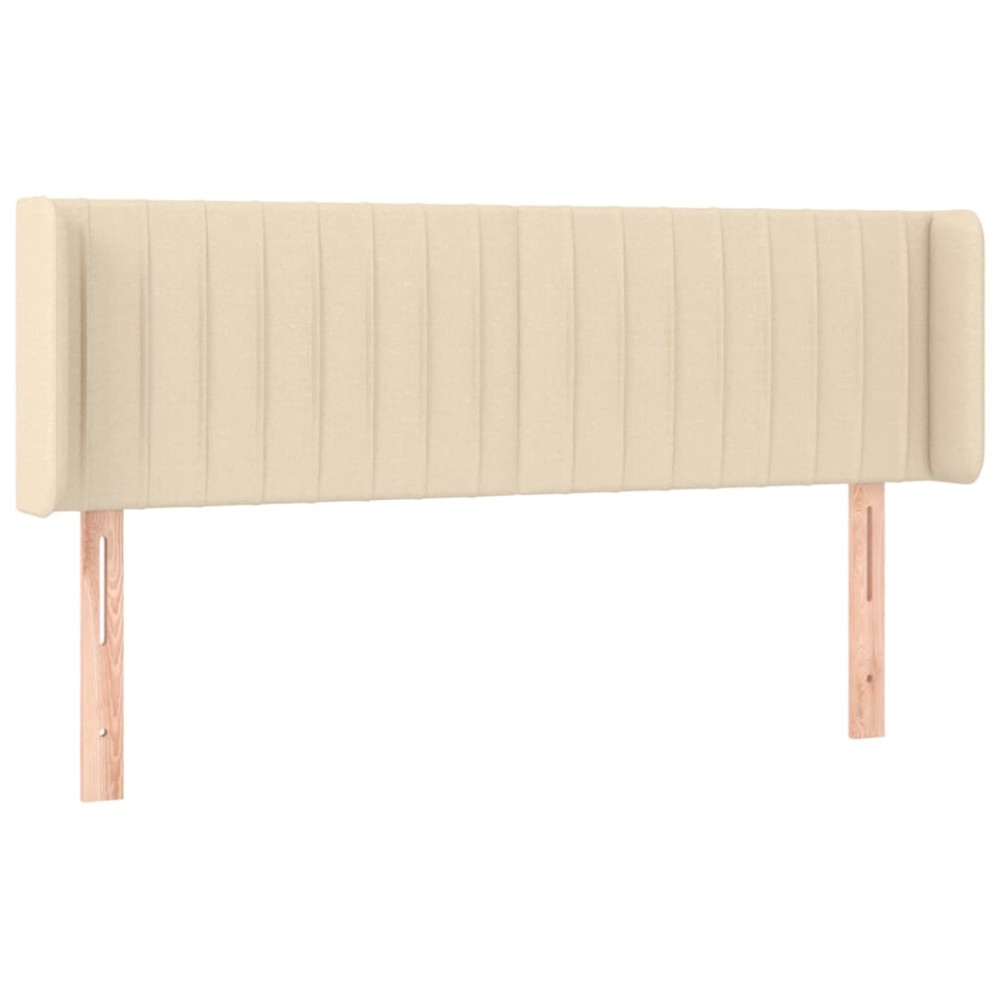 vidaXL Tăblie de pat cu aripioare crem 147x16x78/88 cm textil