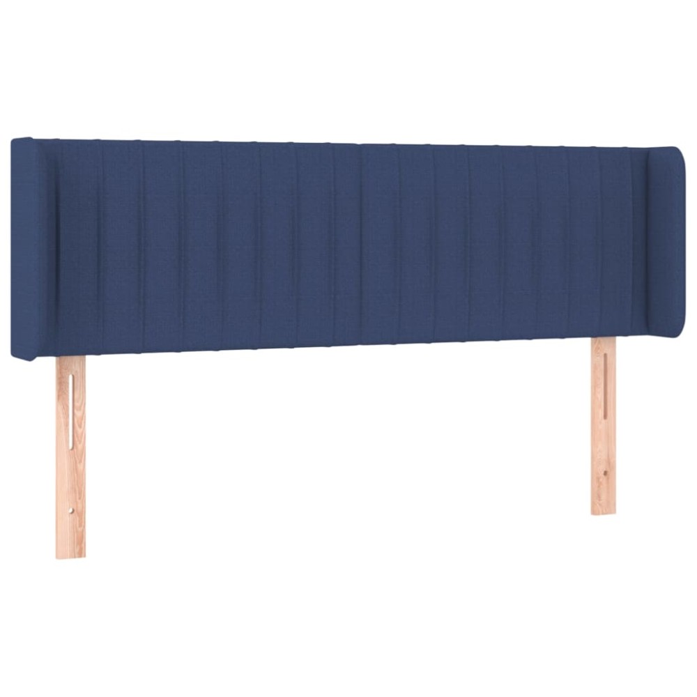 vidaXL Tăblie de pat cu aripioare, albastru, 147x16x78/88 cm textil