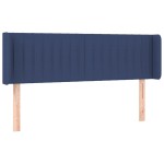 vidaXL Tăblie de pat cu aripioare, albastru, 147x16x78/88 cm textil vidaXL Tăblie de pat cu aripioare, albastru, 147x16x78/88 cm textil
