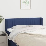 vidaXL Tăblie de pat cu aripioare, albastru, 147x16x78/88 cm textil vidaXL Tăblie de pat cu aripioare, albastru, 147x16x78/88 cm textil