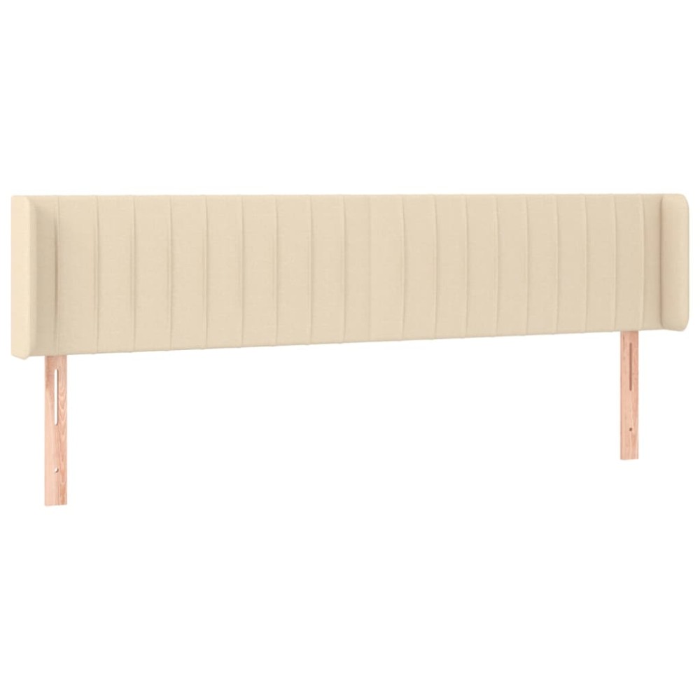 vidaXL Tăblie de pat cu aripioare crem 163x16x78/88 cm textil