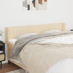 vidaXL Tăblie de pat cu aripioare crem 163x16x78/88 cm textil vidaXL Tăblie de pat cu aripioare crem 163x16x78/88 cm textil