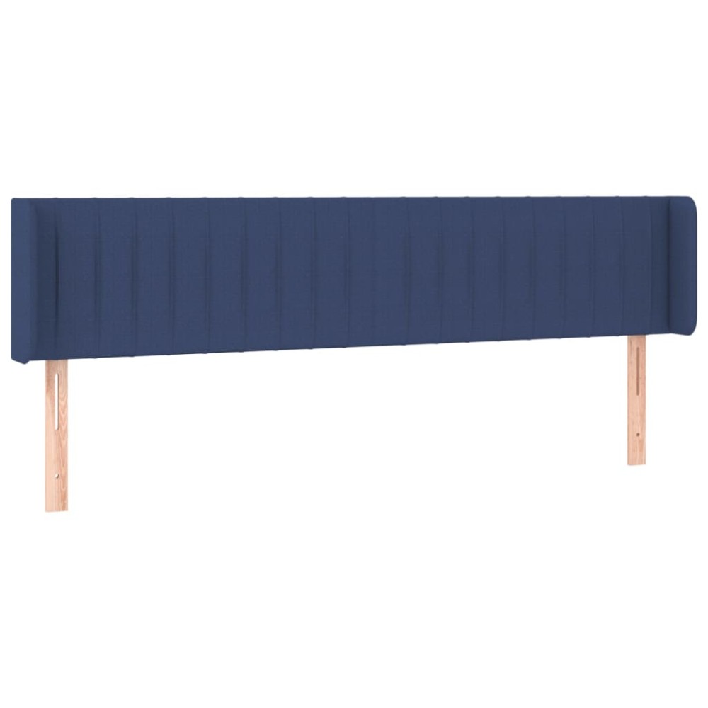 vidaXL Tăblie de pat cu aripioare albastru 163x16x78/88 cm textil