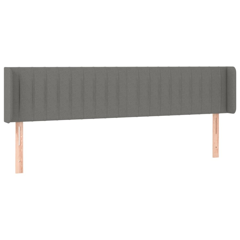 vidaXL Tăblie de pat cu aripioare gri închis 183x16x78/88 cm textil