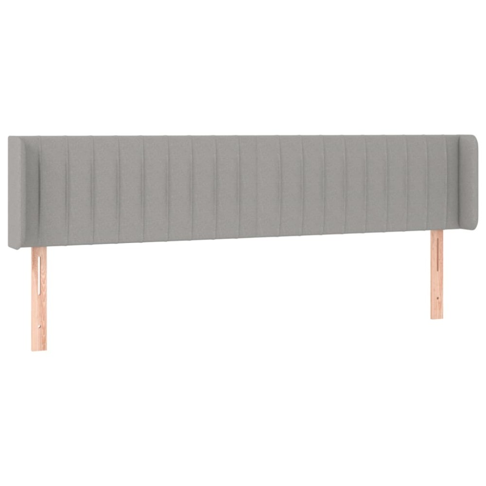 vidaXL Tăblie de pat cu aripioare gri deschis 203x16x78/88 cm textil