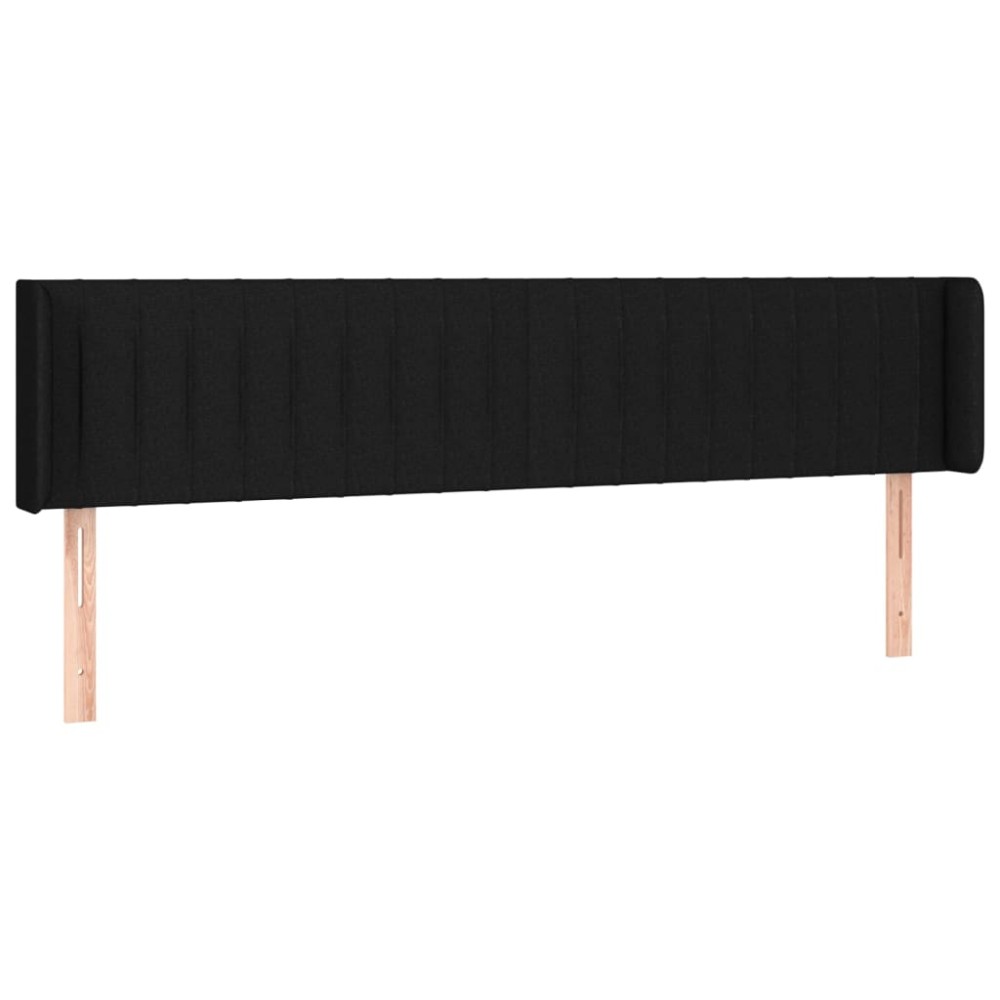 vidaXL Tăblie de pat cu aripioare negru 203x16x78/88 cm textil