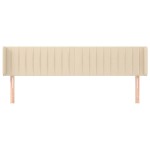 vidaXL Tăblie de pat cu aripioare, crem, 203x16x78/88 cm textil