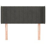 vidaXL Tăblie de pat cu aripioare gri închis 83x16x78/88 cm catifea