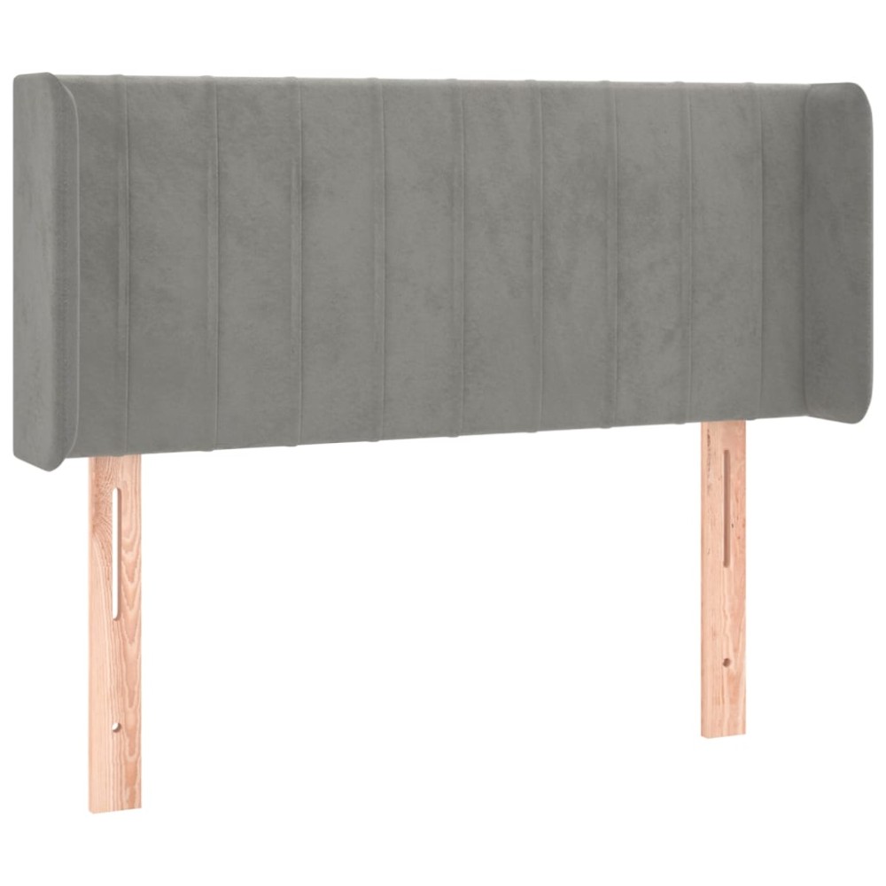 vidaXL Tăblie de pat cu aripioare gri deschis 93x16x78/88 cm catifea