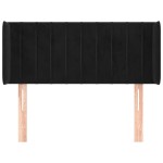 vidaXL Tăblie de pat cu aripioare negru 93x16x78/88 cm catifea