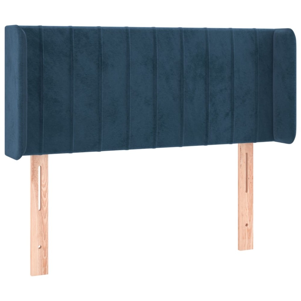 vidaXL Tăblie pat cu aripioare albastru închis 93x16x78/88 cm catifea