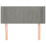 vidaXL Tăblie de pat cu aripioare gri deschis 103x16x78/88 cm catifea
