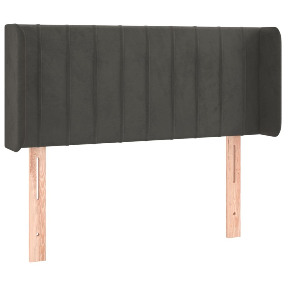 vidaXL Tăblie de pat cu aripioare gri închis 103x16x78/88 cm catifea