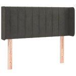 vidaXL Tăblie de pat cu aripioare gri închis 103x16x78/88 cm catifea