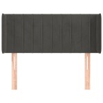 vidaXL Tăblie de pat cu aripioare gri închis 103x16x78/88 cm catifea
