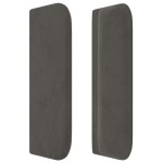 vidaXL Tăblie de pat cu aripioare gri închis 103x16x78/88 cm catifea