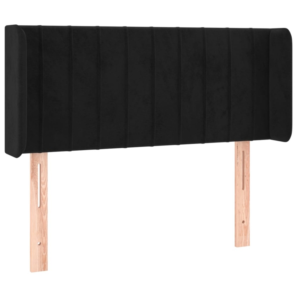 vidaXL Tăblie de pat cu aripioare negru 103x16x78/88 cm catifea