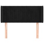vidaXL Tăblie de pat cu aripioare negru 103x16x78/88 cm catifea