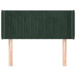 vidaXL Tăblie de pat cu aripioare verde închis 103x16x78/88 cm catifea