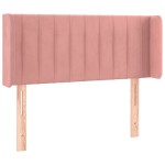vidaXL Tăblie de pat cu aripioare roz 103x16x78/88 cm catifea