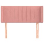 vidaXL Tăblie de pat cu aripioare roz 103x16x78/88 cm catifea