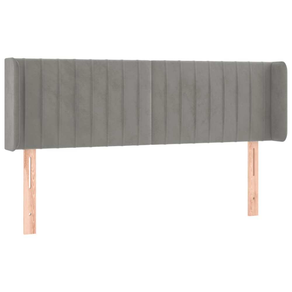 vidaXL Tăblie de pat cu aripioare gri deschis 147x16x78/88 cm catifea