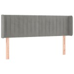 vidaXL Tăblie de pat cu aripioare gri deschis 147x16x78/88 cm catifea vidaXL Tăblie de pat cu aripioare gri deschis 147x16x78/88 cm catifea