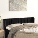 vidaXL Tăblie de pat cu aripioare negru 147x16x78/88 cm catifea