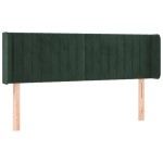 vidaXL Tăblie de pat cu aripioare verde închis 147x16x78/88 cm catifea