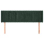 vidaXL Tăblie de pat cu aripioare verde închis 147x16x78/88 cm catifea