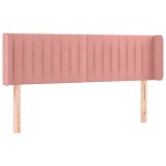 vidaXL Tăblie de pat cu aripioare roz 147x16x78/88 cm catifea