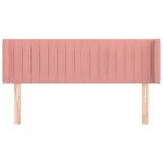 vidaXL Tăblie de pat cu aripioare roz 147x16x78/88 cm catifea