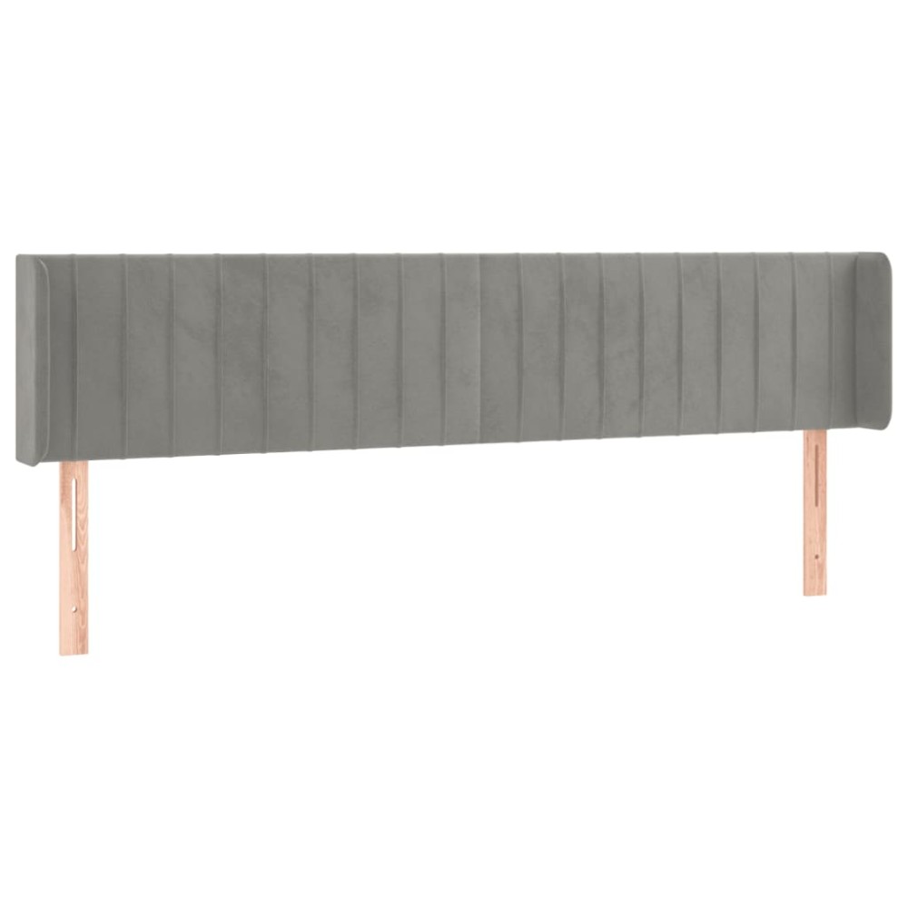vidaXL Tăblie de pat cu aripioare gri deschis 163x16x78/88 cm catifea