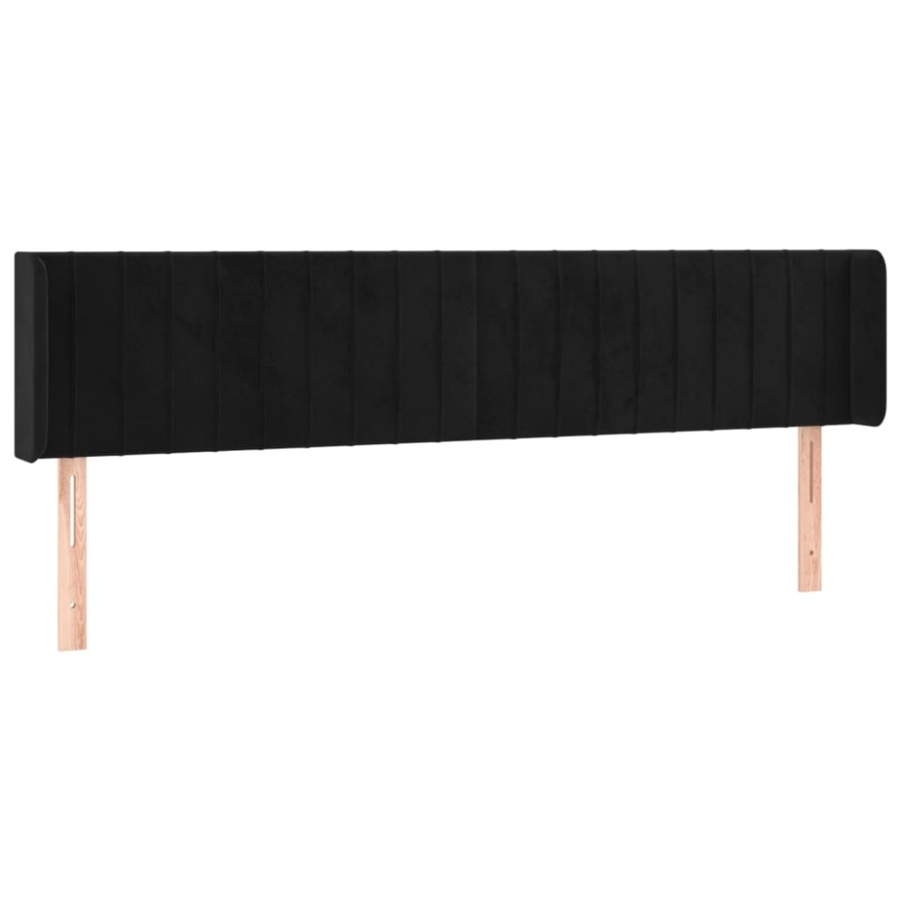 vidaXL Tăblie de pat cu aripioare negru 163x16x78/88 cm catifea
