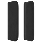 vidaXL Tăblie de pat cu aripioare negru 163x16x78/88 cm catifea