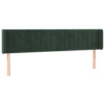 vidaXL Tăblie de pat cu aripioare verde închis 163x16x78/88 cm catifea