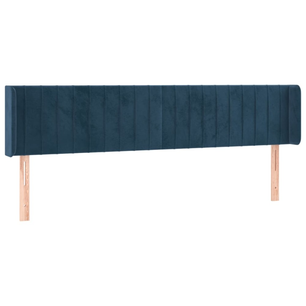 vidaXL Tăblie pat cu aripioare albastru închis 163x16x78/88 cm catifea