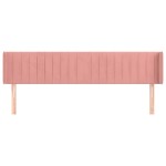 vidaXL Tăblie de pat cu aripioare roz 163x16x78/88 cm catifea