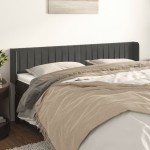 vidaXL Tăblie de pat cu aripioare gri închis 183x16x78/88 cm catifea vidaXL Tăblie de pat cu aripioare gri închis 183x16x78/88 cm catifea