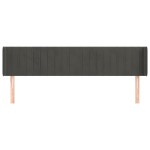 vidaXL Tăblie de pat cu aripioare gri închis 183x16x78/88 cm catifea vidaXL Tăblie de pat cu aripioare gri închis 183x16x78/88 cm catifea