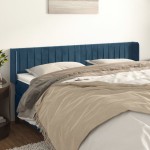 vidaXL Tăblie pat cu aripioare albastru închis 203x16x78/88 cm catifea