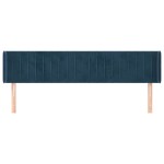 vidaXL Tăblie pat cu aripioare albastru închis 203x16x78/88 cm catifea